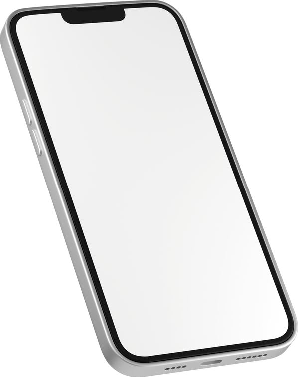 side view of white phone screen